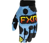 FXR Reflex 2023 Guantes de motocross juvenil - Negro Azul Amarillo (M)