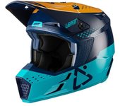 Leatt Moto 3.5 V21.4 Horizontal Casco de Motocross - Azul (XL)