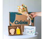 Flores a Domicilio - Pack Baby: Galletas, Mini Ramo y Tarjeta - COLVIN