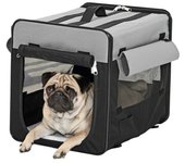 Flamingo Bolso Transportín de tela negro para perros grandes