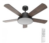 Universal Blue Levante 4048B Ventilador de Techo con Luz LED y Mando Aspas Reversibles 60W Negro/Madera