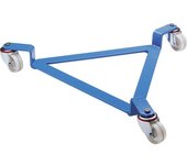 eurokraft pro Rodador de bidones, bastidor rodante abierto, azul luminoso, carga máx. 270 kg, Ø interior del marco 630 mm, 3 ruedas de maniobra