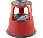 eurokraft pro Taburete rodante de chapa de acero robusta, carga máx. 150 kg, altura con carga 420 mm, rojo, a partir de 3 unid.
