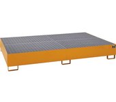 eurokraft pro Cubeta colectora de acero para contenedores depósito IBC / KTC, L x A x H 2690 x 1650 x 375 mm, volumen de recogida 1000 l, pintado en