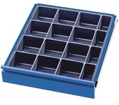 RAU Juego de separadores de cajones, 1 caja interior para piezas pequeñas con 16 compartimentos, para alturas de cajones 60 + 90 mm