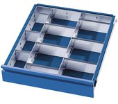 RAU Juego de separadores de cajones, 2 paredes separadoras, 9 paredes encajables, para alturas de cajones 60 + 90 mm