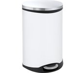 EKO Colector de residuos con pedal, en forma de concha, capacidad 18 l, H x A x P 524 x 298 x 336 mm, cuerpo de chapa de acero pintada de blanco