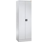 eurokraft basic Taquilla para productos de limpieza Venlo, 1 perchero de barra, 1 repisa, 3 baldas, gris luminoso