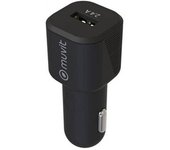 Muvit Pack cargador móvil coche usb 2.4a y cable usb-lightning mfi 2.4a 1.2m negro  for change