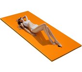 Costway Colchoneta Flotante de 220 x 90 cm Hamaca de Agua de Espuma XPE Flotador Enrollable con Diseño de Almohada Soporta 100 kg Naranja