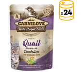 24x85g Carnilove Quail Sterilised Comida Húmeda Para Gatos Esterilizados Con Codorniz