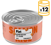 12x150Grs Latas Plet Para Gatos Esterilizados. Salmón Con Arroz. 12x150grs