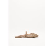 Bershka Bailarina Mesh Destalonada Mujer 41 Beige