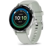 Garmin Venu 3S Reloj Smartwatch 41mm Bisel Acero Inoxidable Plateado con Correa de Silicona Verde
