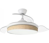 Ventilador led aspas plegables moda cañizo claro (72w)