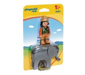 Playmobil 1, 2, 3 Cuidadora con Elefante