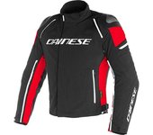 Dainese Racing 3 D-Dry Chaqueta de moto textil - Negro Rojo (50)