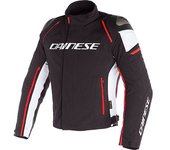Dainese Racing 3 D-Dry Chaqueta de moto textil - Negro Blanco Rojo (48)