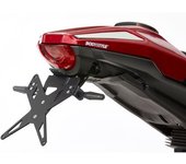 PROTECH Kit de soporte de matrícula  que incluye reflector y placa de acero inoxidable ligero/aluminio recubierto de polvo negro - Negro