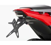 PROTECH Kit de soporte de matrícula  que incluye reflector y placa de acero inoxidable ligero/aluminio recubierto de polvo negro - Negro