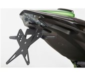 PROTECH Kit de soporte de matrícula  que incluye reflector y placa de acero inoxidable ligero/aluminio recubierto de polvo negro - Negro