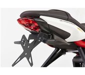 PROTECH Kit de soporte de matrícula  que incluye reflector y placa de acero inoxidable ligero/aluminio recubierto de polvo negro - Negro