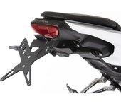 PROTECH Kit de soporte de matrícula  que incluye reflector y placa de acero inoxidable ligero/aluminio recubierto de polvo negro - Negro