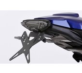 PROTECH Kit de soporte de matrícula  que incluye reflector y placa de acero inoxidable ligero/aluminio recubierto de polvo negro - Negro