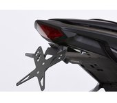 PROTECH Kit de soporte de matrícula  que incluye reflector y placa de acero inoxidable ligero/aluminio recubierto de polvo negro - Negro