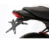PROTECH Kit de soporte de matrícula  que incluye reflector y placa de acero inoxidable ligero/aluminio recubierto de polvo negro - Negro