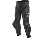Dainese Delta 3 Pantalones de cuero para motocicleta - Negro Blanco (52)