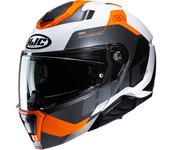 HJC i91 Carst Casco - Negro Blanco Naranja (XL)