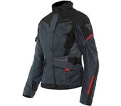 Dainese Tempest 3 D-Dry Chaqueta textil de motocicleta para damas - Negro Gris Rojo (46)