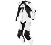 Dainese Laguna Seca 5 Traje de cuero de motocicleta perforado de una pieza - Negro Blanco (56)
