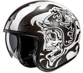 HJC V31 Flame Casco jet - Negro Blanco (M)