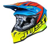 Just1 J39 Thruster Casco de motocross - Rojo Amarillo (XS)