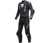 Dainese Laguna Seca 5 Traje de cuero de motocicleta S / T de 2 piezas - Negro Blanco (30)