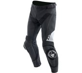 Dainese Delta 4 Pantalones de cuero de motocicleta - Negro Blanco (48)