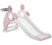 Tectake Tobogán infantil, canasta, plegable, desde 2 años, máx. 50 kg, rosa