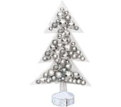 MX HOME Árbol de navidad transparente con bolas de navidad plata 70cm
