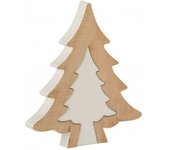 J-line Árbol de navidad puzle madera de mango blanco/whitewash alt. 3