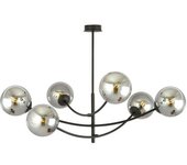 Wonderlamp Lámpara de araña con estructuras orientables y 6 esferas grafito