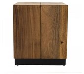 MACABANE Mesa auxiliar cuadrada de madera de suar y patas negras de 38 cm