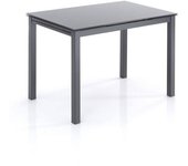 ORESTELUCHETTA Mesa extensible de cristal templado gris cm. Al.76 x l.110 x p.70