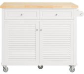 SoBuy Carrito de cocina multiusos con tablero extensible madera blanco
