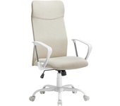 SONGMICS Silla ergonómica y giratoria con altura regulable de color beige