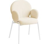 Tectake Silla de comedor acolchada con tapizado de bouclé y 120 kg crema