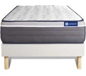 Actisom Somier blanco + colchón con látex y espuma viscoelástica 120 x 190