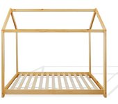 Mobili Rebecca Cama infantil forma de casa para colchón 80x160 en madera marrón