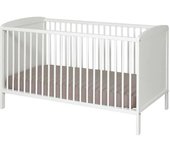 ID Kids Cuna con barreras y colchón madera maciza y mdf  blanco 70x140 cm